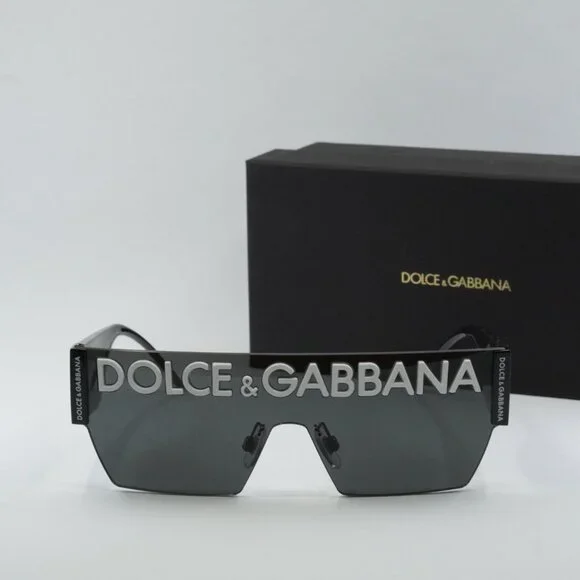 Dolce & Gabbana DG2233 01/87 Shield Sunglasses - Black/Grey display picture 3